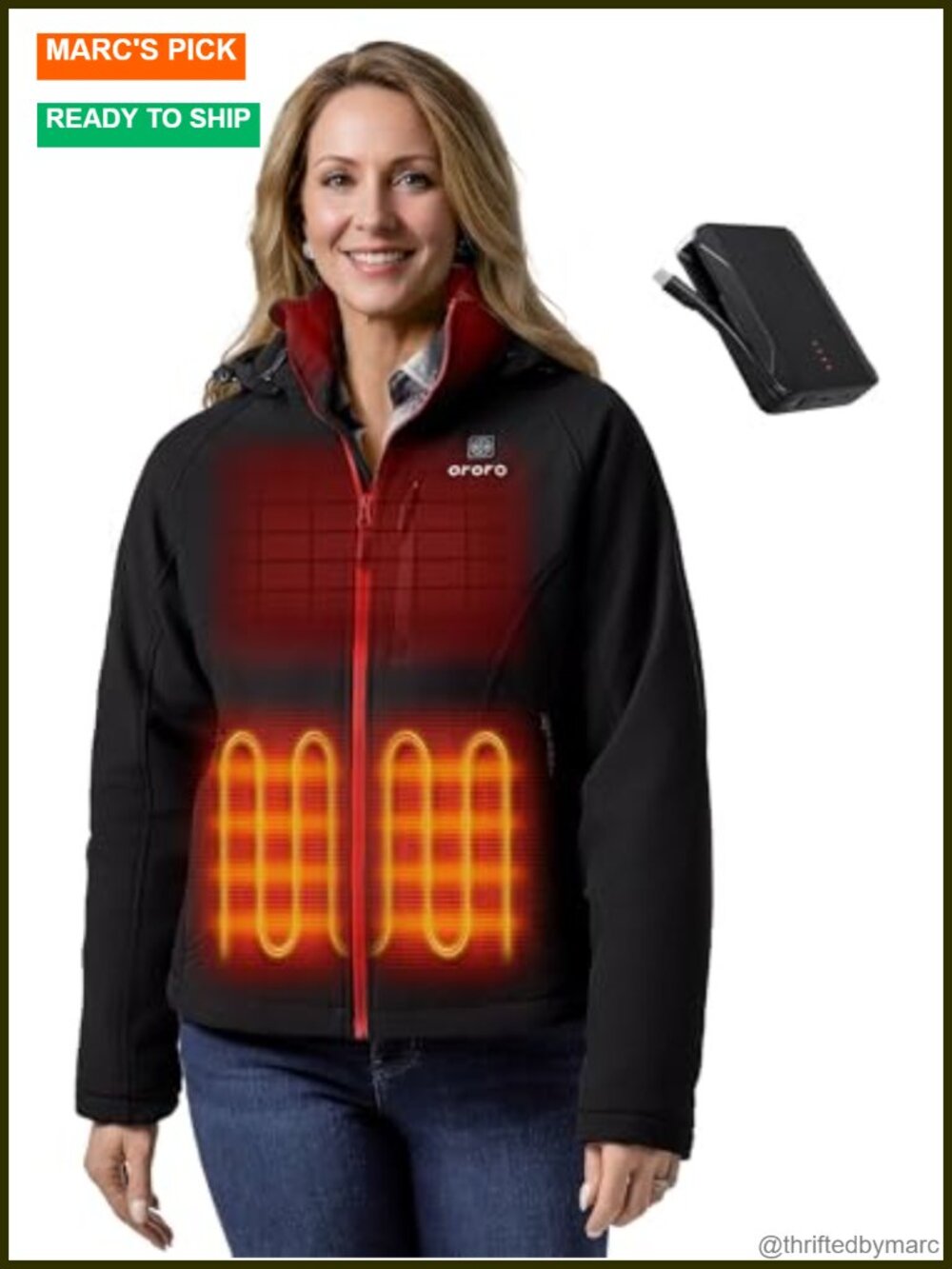 Women's Softshell Heated Jacket with Battery, 13.5H Warmth, Polyester/Spandex